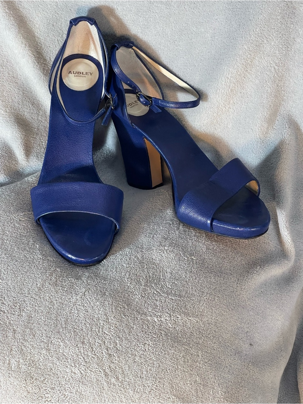 RADLEY LONDON Royal Blue Leather Block Heel Sandals